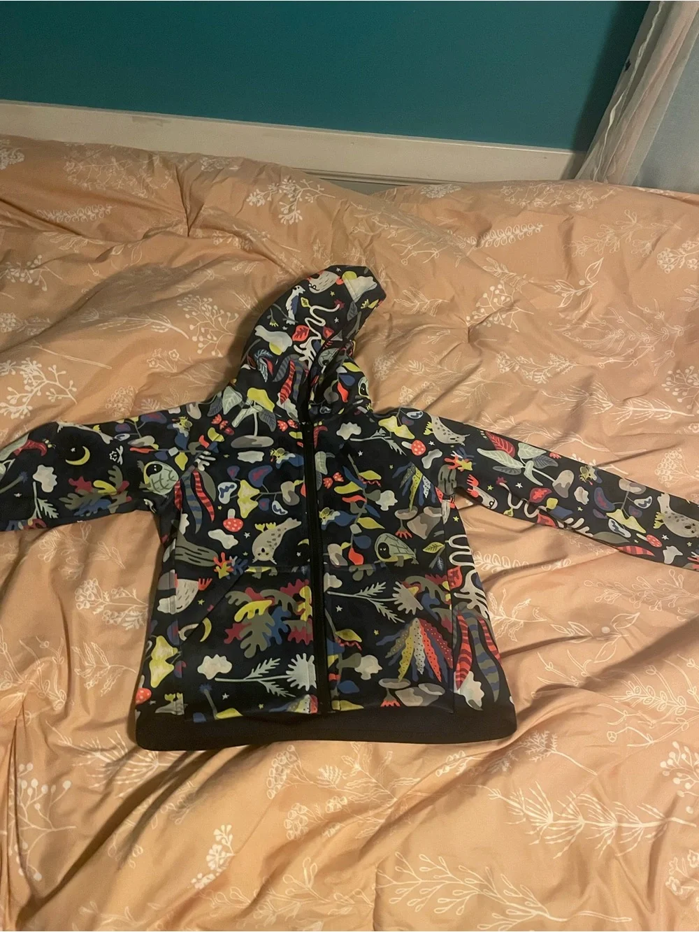 Kids' Burton Black Multicolor Patterned Hooded Jacket